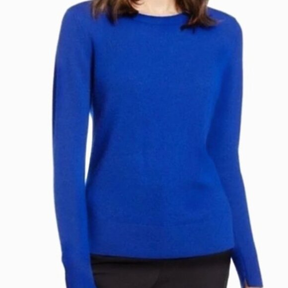 CHARTER CLUB Luxury 100% 2-Ply Cashmere Sweater Royal Blue Sz PXL - Picture 1 of 12